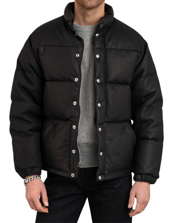 Men's Puffer Jacket Lightweight Handmade Quilted Bomber Water-Resistant Leather Jacket thejacketsmakerss