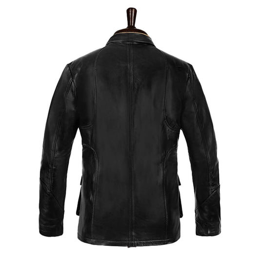 Men's Gharam Black Rider Leather Jacket Sleek