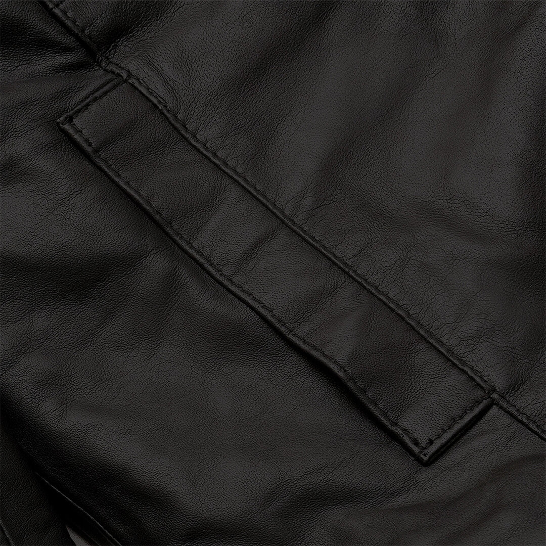 Chic Luxurious Shearling Black Leather Blazer, crafted from soft and warm genuine sheepskin, perfect for stylish outerwear.
