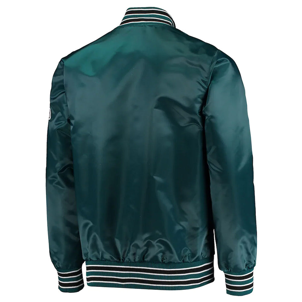 The Diamond Retro Philadelphia Eagles Green Satin Jacket