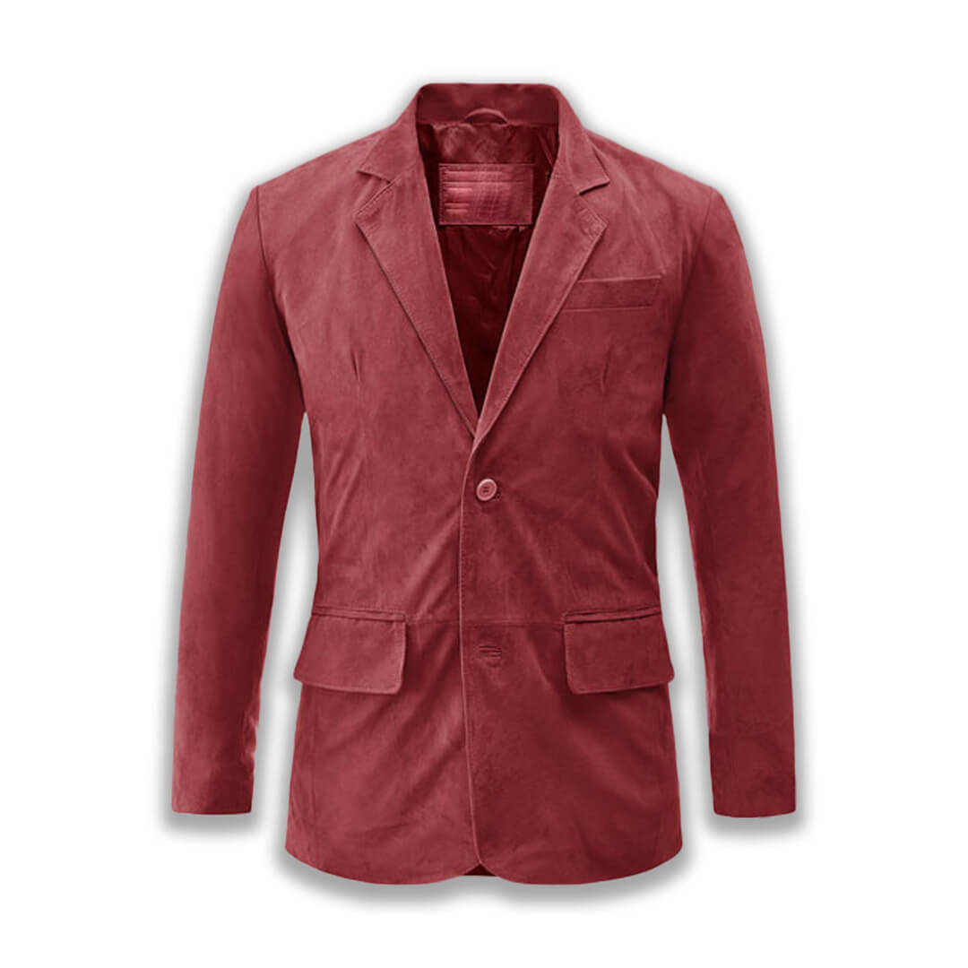 Preston Red Leather Blazer For Men Thejacketmakerss