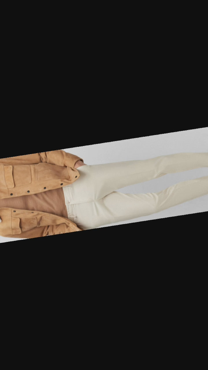 Camel Suede Leather Jacket for Men Boa Collar