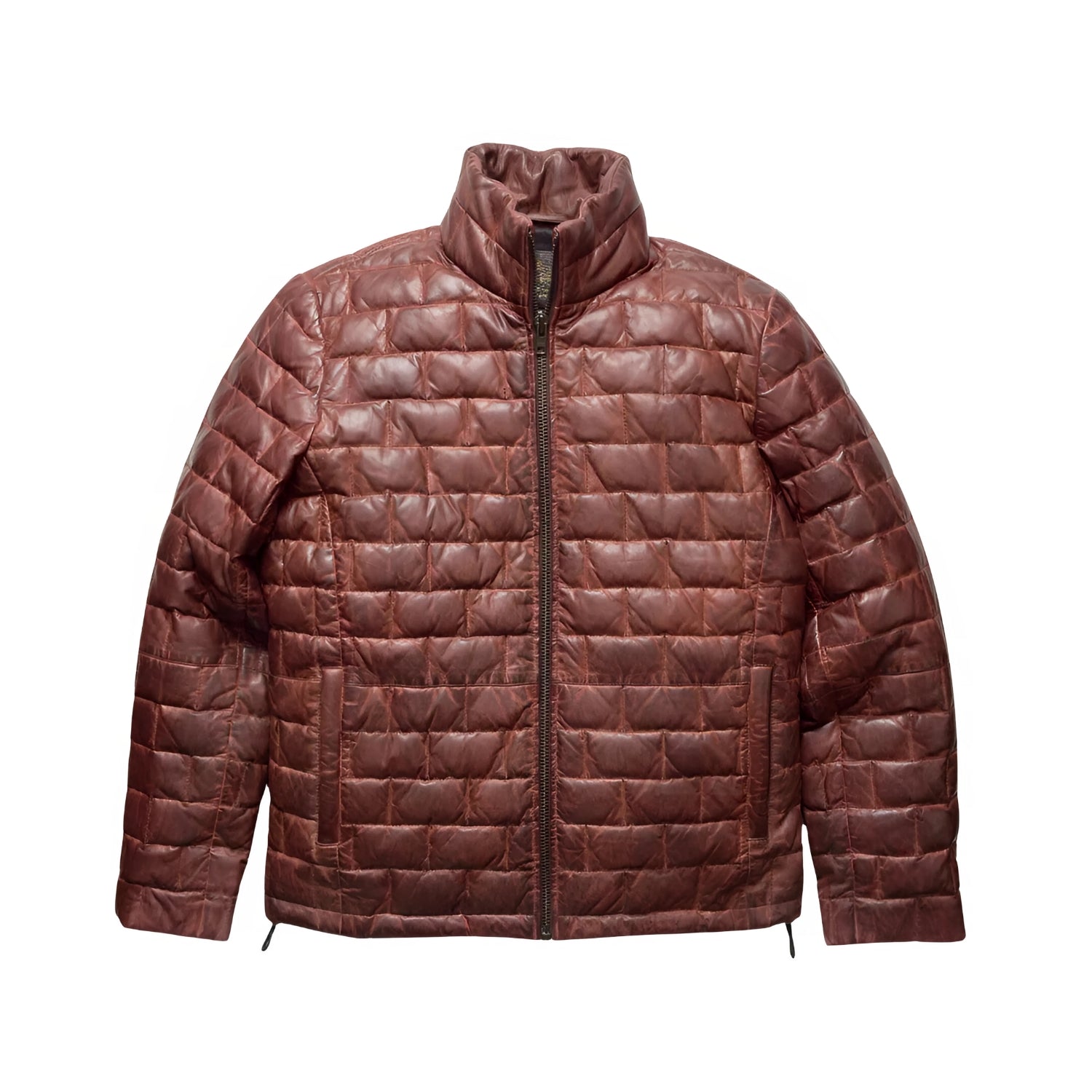 Puffer Jacket Mens Goose Down Lambskin Leather Jacket Lightweight Zip Up Winter Mens Bomber Puffer Coat The Jacket Makers