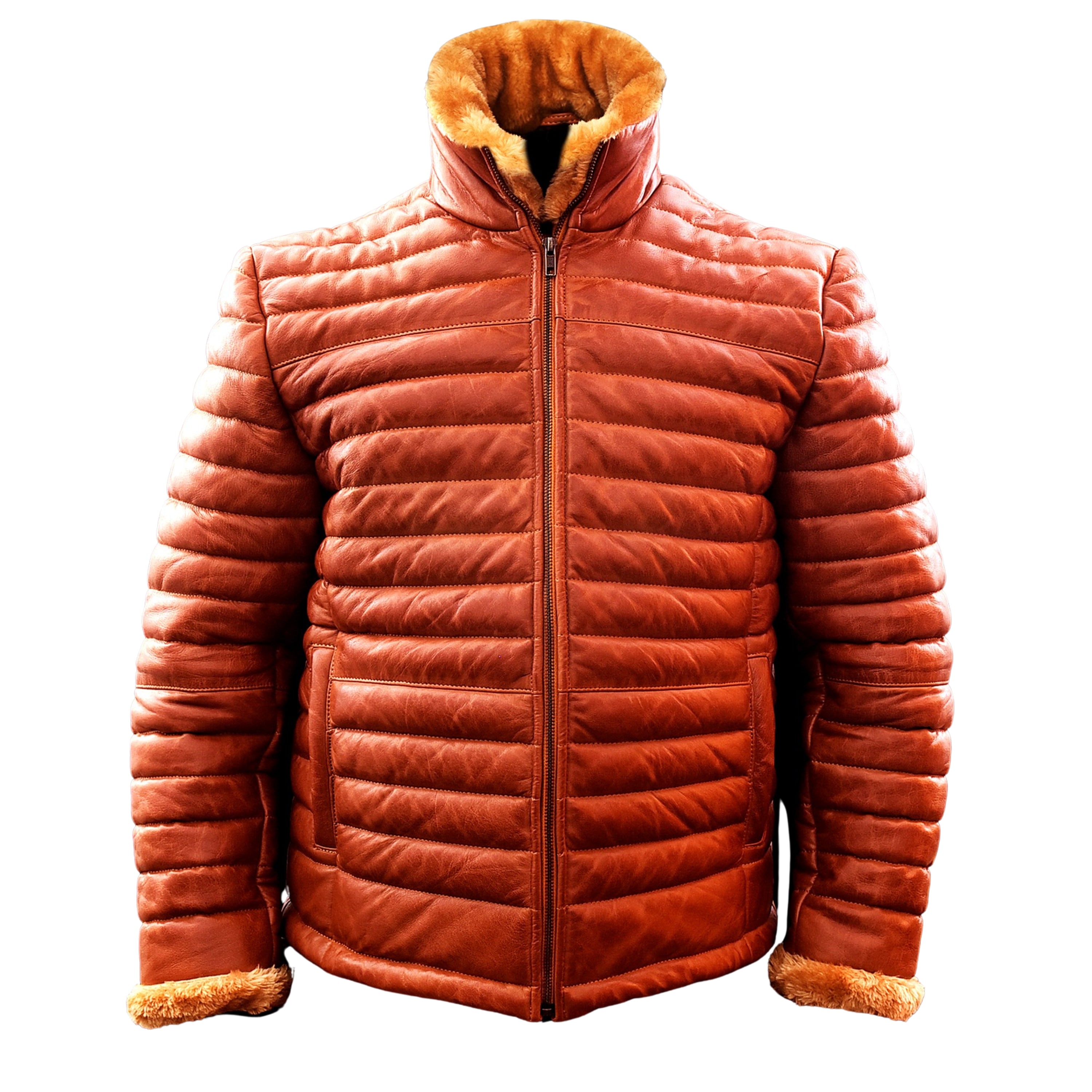 Quilted down and faux fur puffer jacket shop