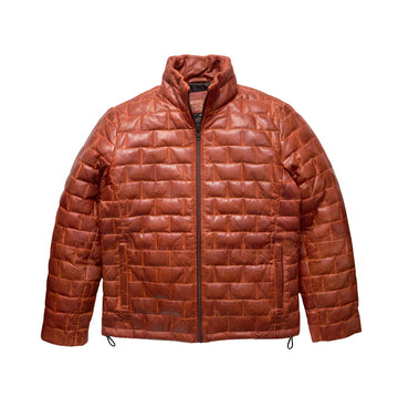 Puffer Jacket Mens Goose Down Lambskin Leather Jacket Lightweight Zip Up Winter Mens Bomber Puffer Coat The Jacket Makers