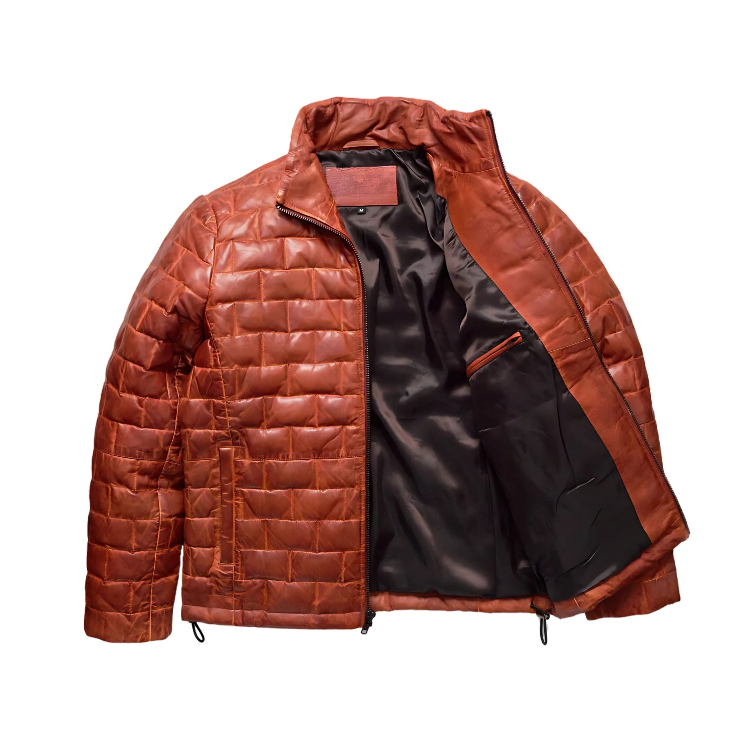 Puffer Jacket Mens Goose Down Lambskin Leather Jacket Lightweight Zip Up Winter Mens Bomber Puffer Coat The Jacket Makers