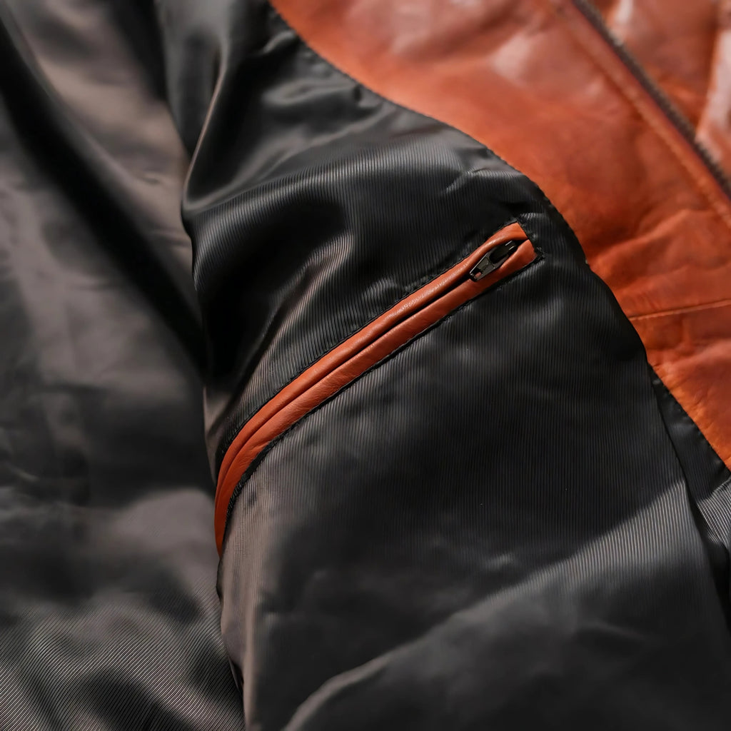 Puffer Jacket Mens Goose Down Lambskin Leather Jacket Lightweight Zip Up Winter Mens Bomber Puffer Coat The Jacket Makers