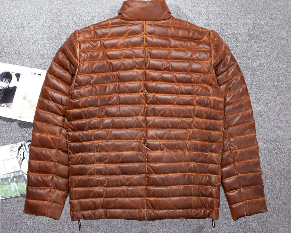 Puffer jacket Men's Real Leather jacket Thejacketmakerss