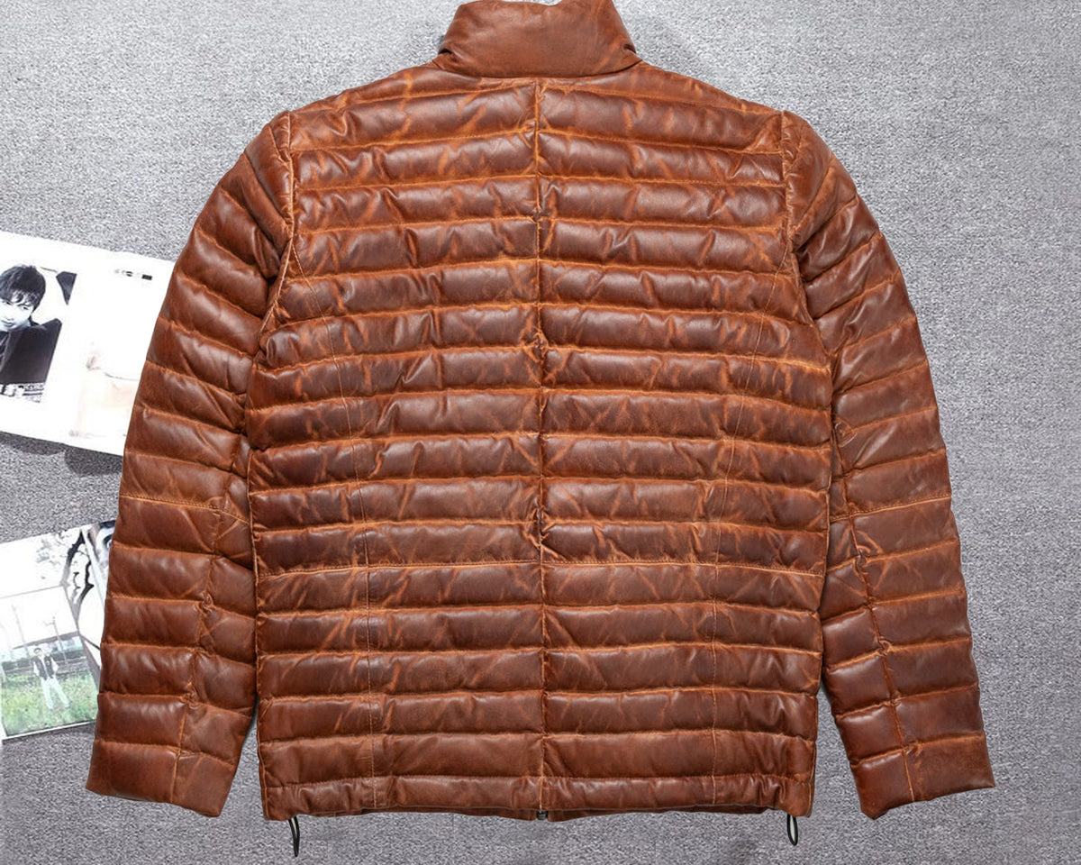 Puffer jacket Men's Real Leather jacket Thejacketmakerss