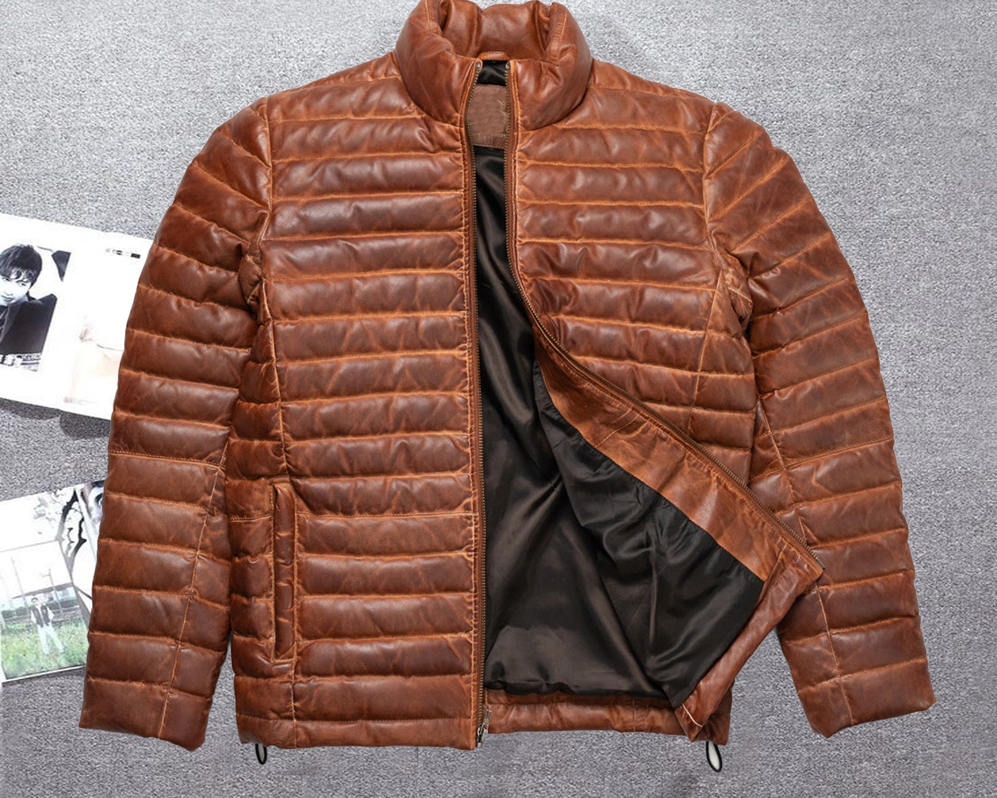 Puffer jacket Men's Real Leather jacket Thejacketmakerss