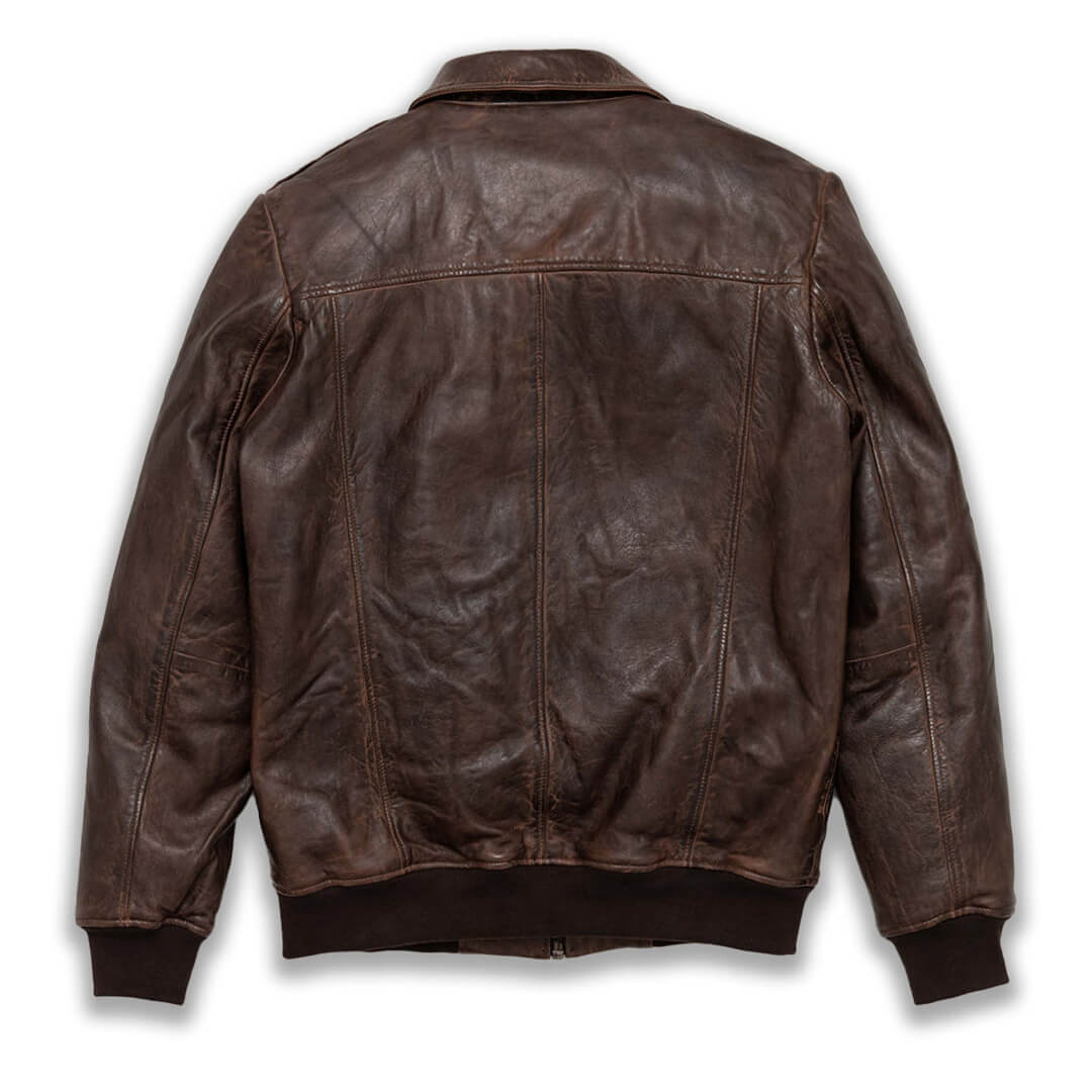 Mens Rc Brown Leather Jacket Durable and Stylish 