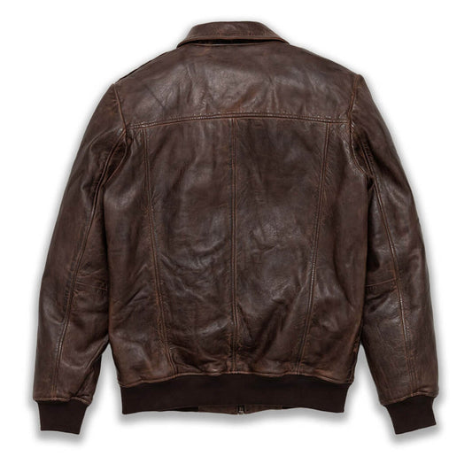 Handcrafted Men's Rc Brown Leather Jacket