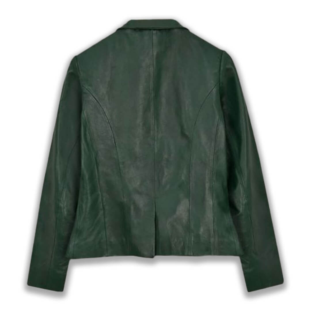 Green Shade Leather Blazer Lasting Luxury Fashion for Men