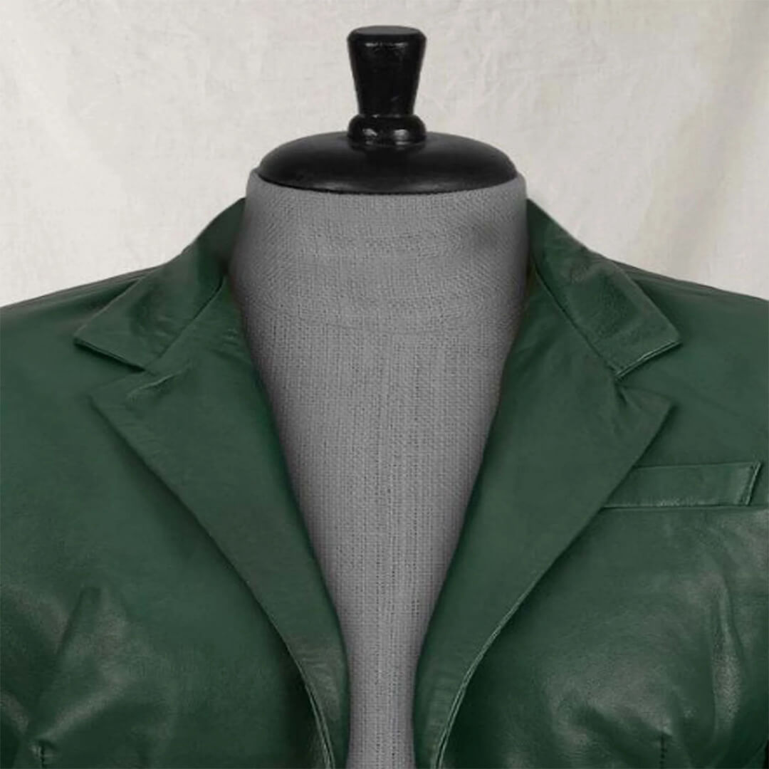 Green Shade Leather Blazer Lasting Luxury Fashion for Men