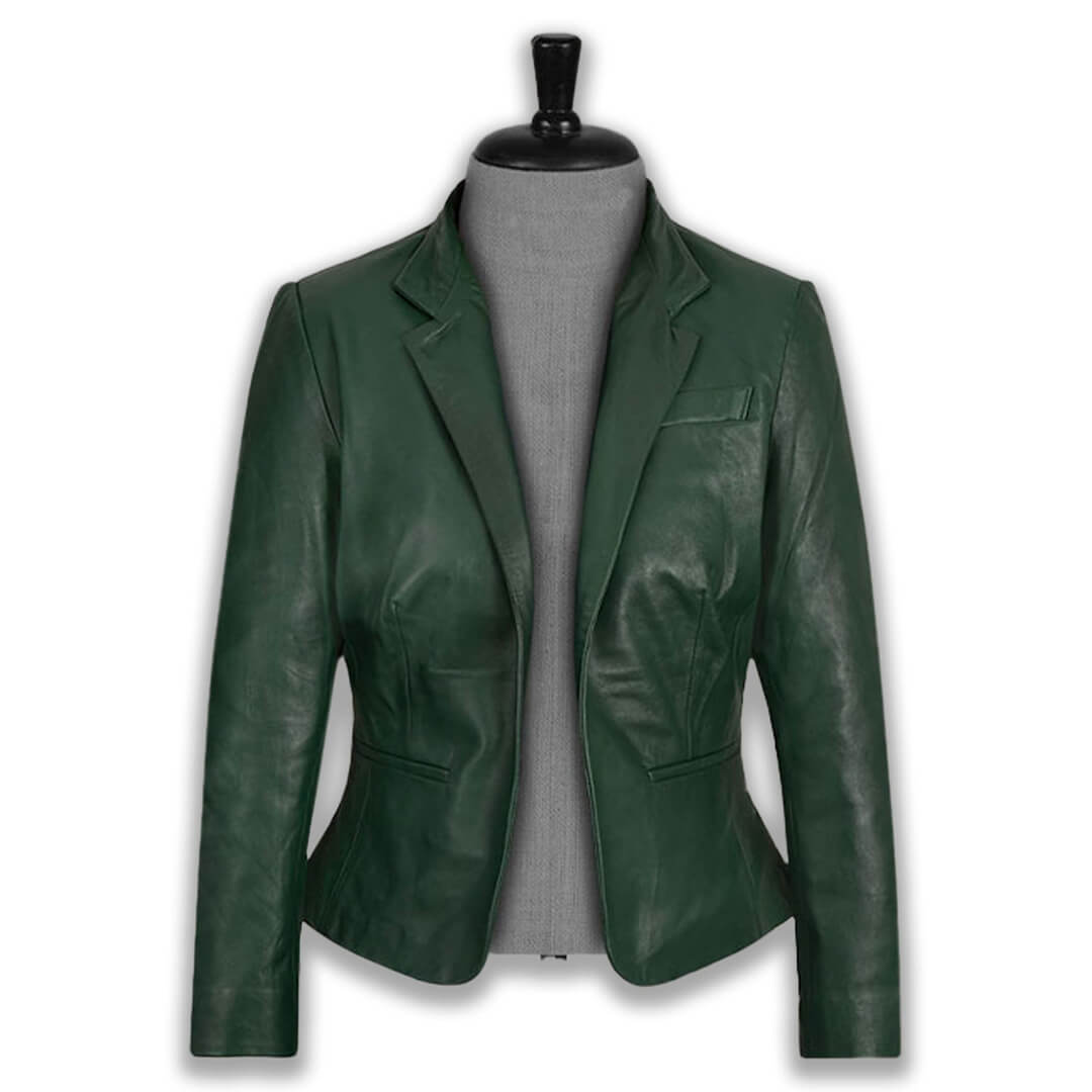 Green Shade Leather Blazer Lasting Luxury Fashion for Men