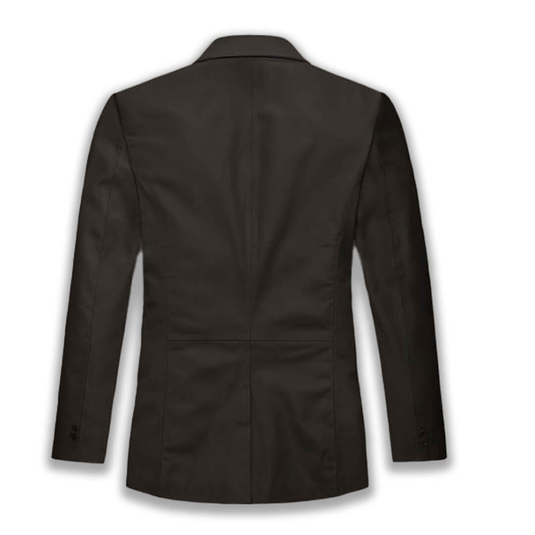 Handcrafted Rowan brown leather blazer featuring a stylish distressed finish, perfect as fashionable and versatile outerwear.