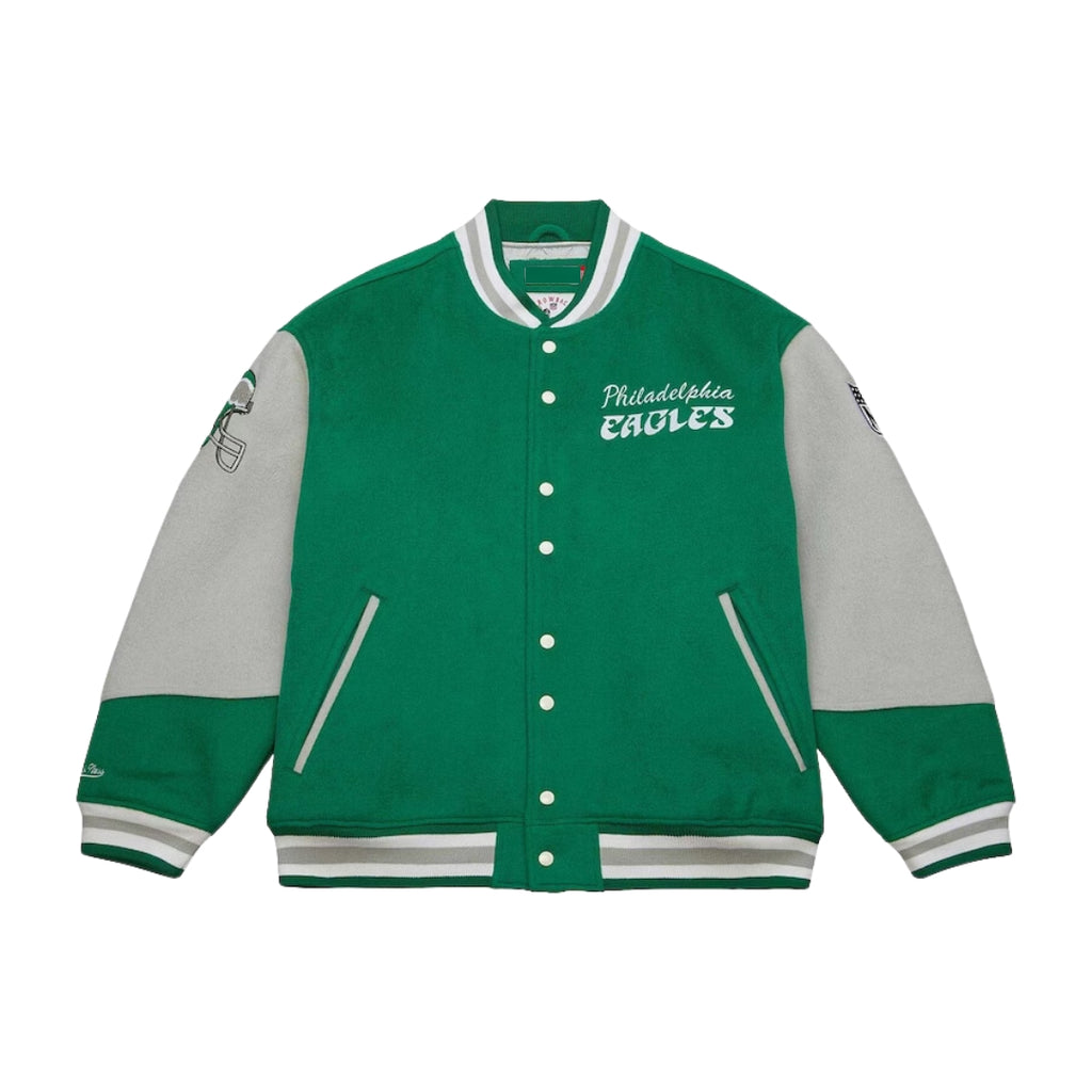 Philadelphia Eagles Kelly Green Varsity Jacket Vintage Style Letterman Bomber The Jacket Makers