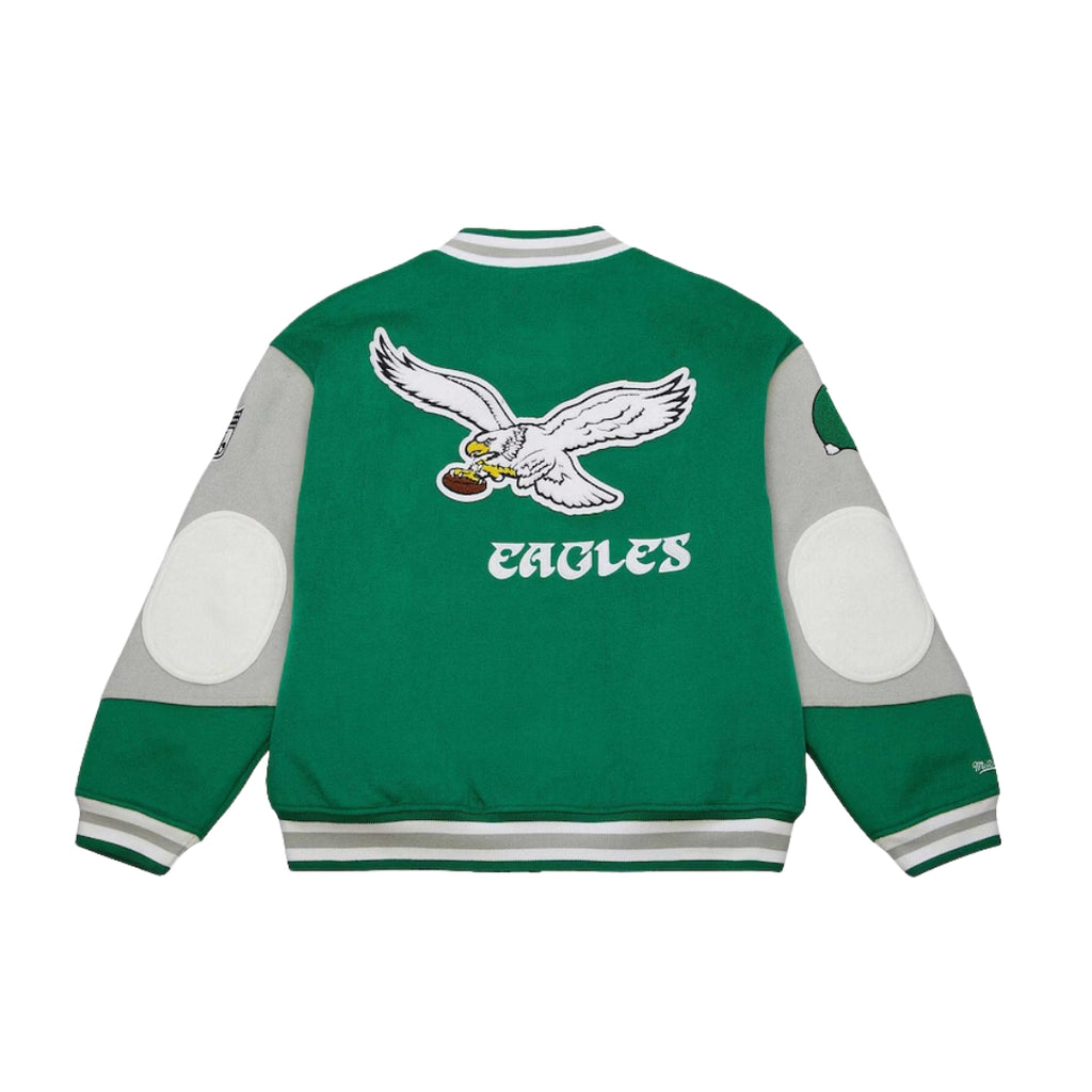 Philadelphia Eagles Kelly Green Varsity Jacket Vintage Style Letterman Bomber The Jacket Makers