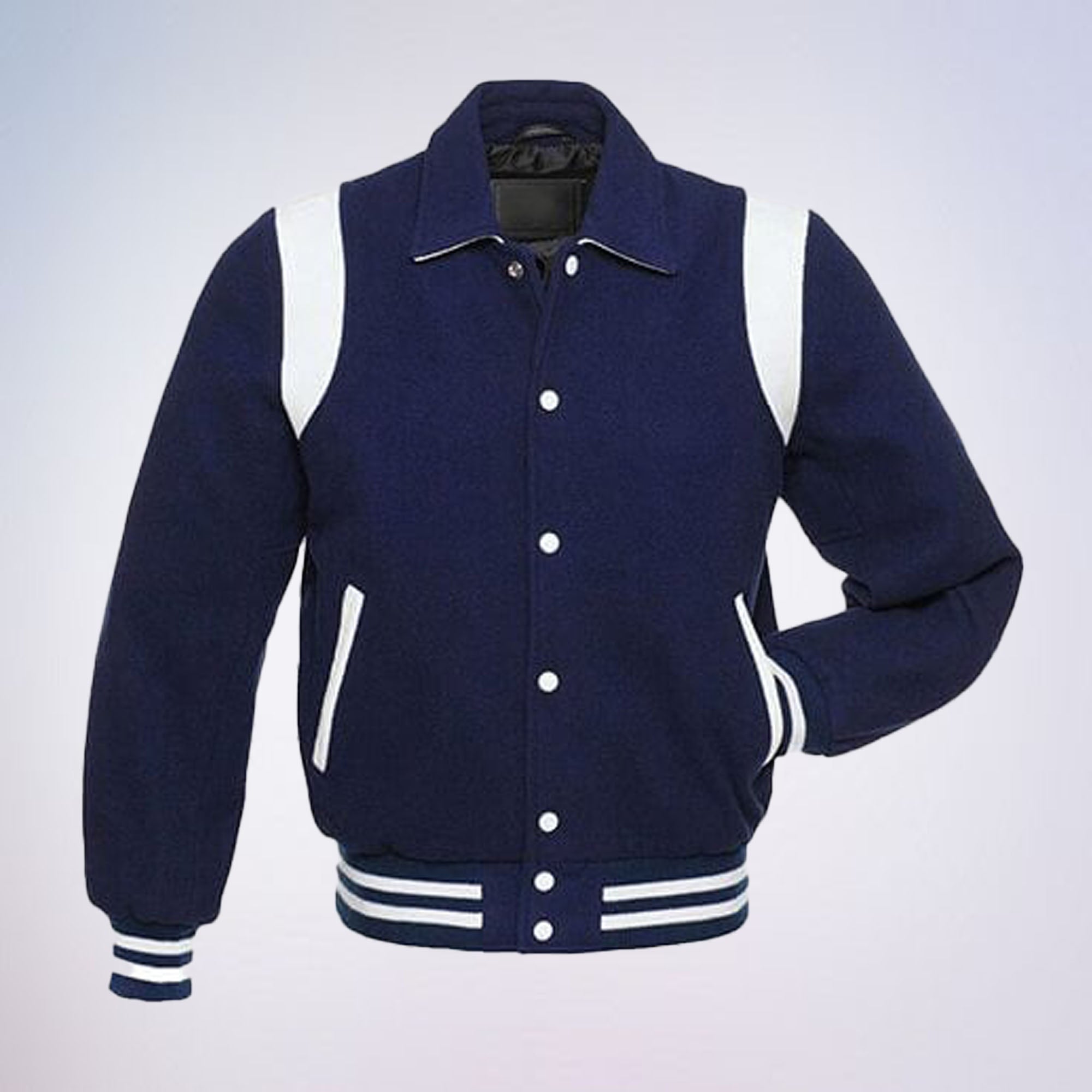 Varsity Jacket for Men, Blue Stylish Retro College Jacket Wool Letterman Jacket Baseball Jacket The Jacket Makers