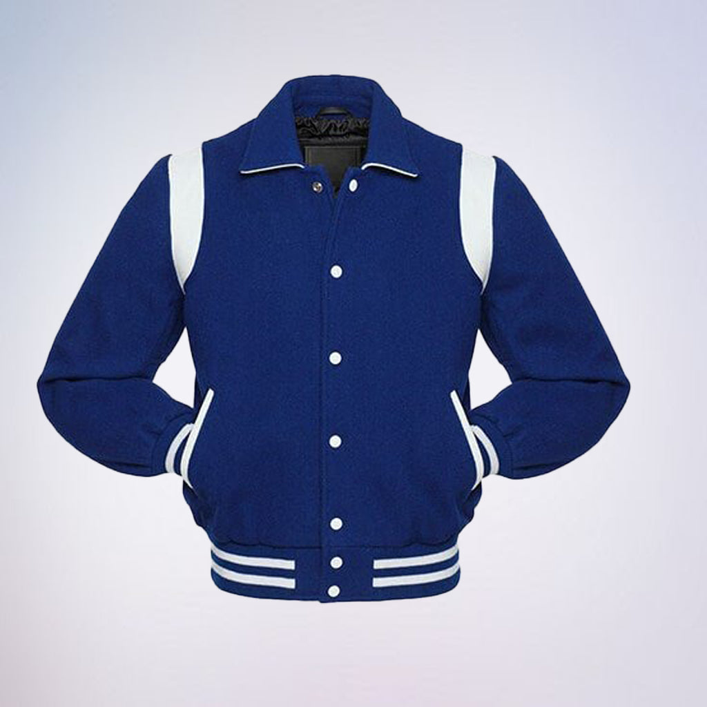 Varsity Jacket for Men, Stylish Retro Blue Varsity Jacket MensCollege Jacket Wool Letterman Jacket Baseball Jacket The Jacket Makers