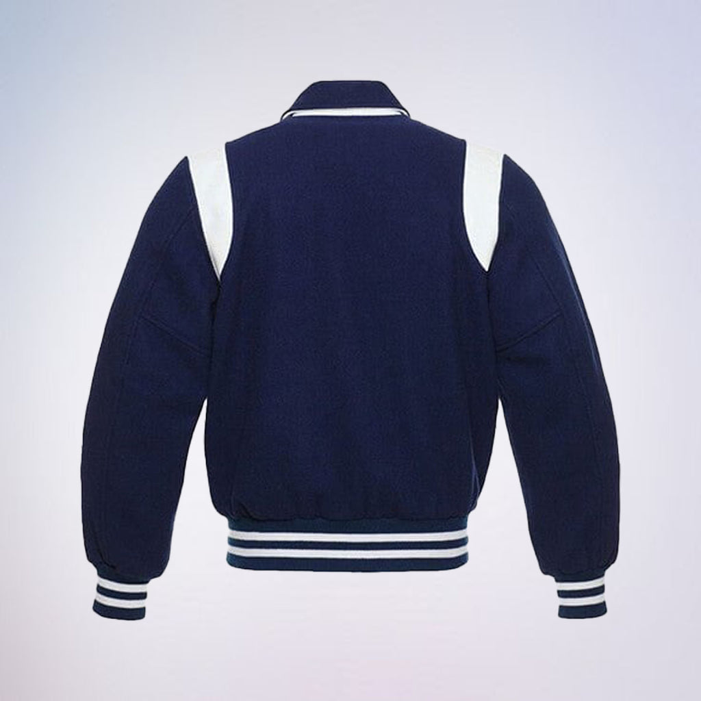 Varsity Jacket for Men, Blue Stylish Retro College Jacket Wool Letterman Jacket Baseball Jacket The Jacket Makers