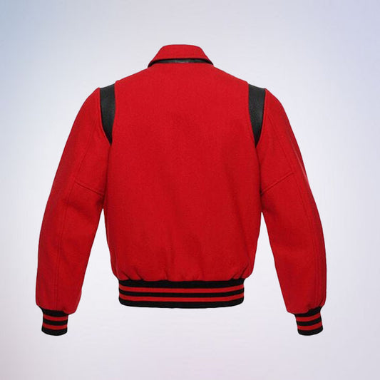 Varsity Jacket for Men, Stylish Retro College Jacket Wool Letterman Jacket Baseball Jacket