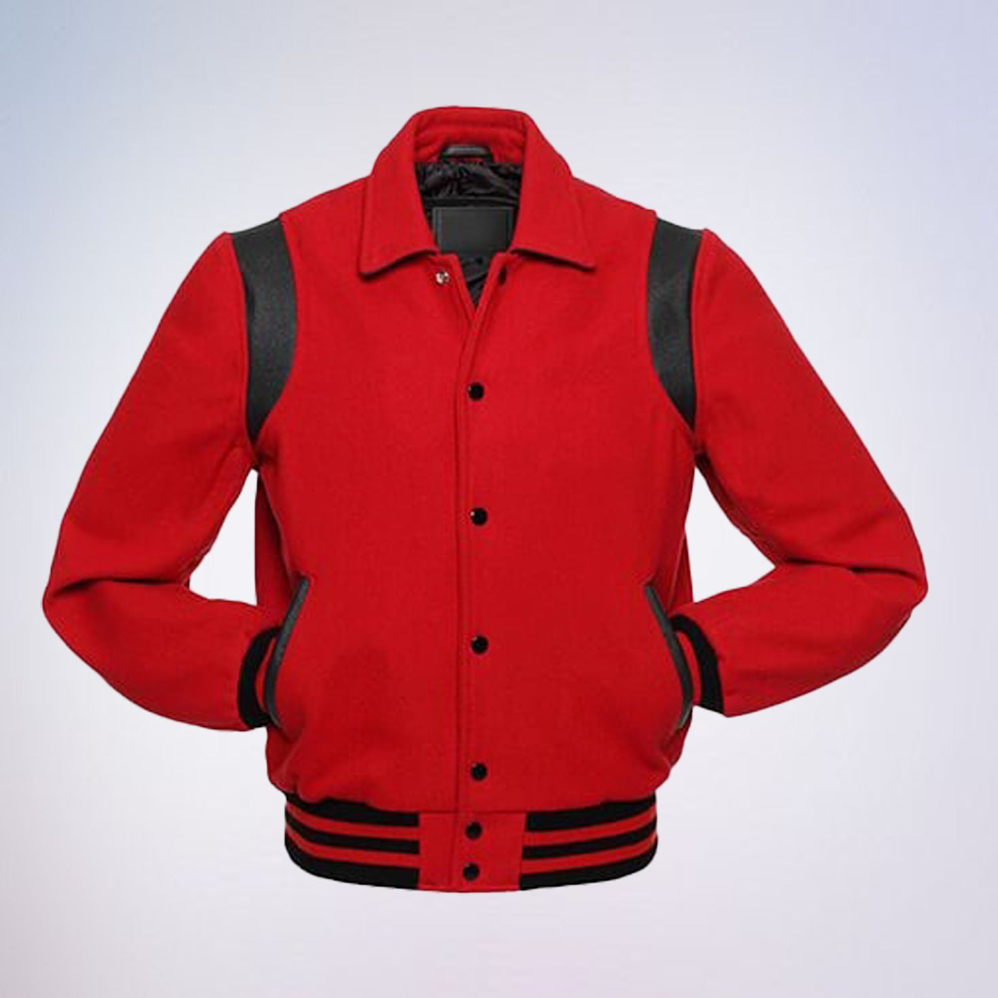 COF Wears Vintage Red Wool & White Leather Varsity Jacket - Letterman Bomber Style (XS-7XL)