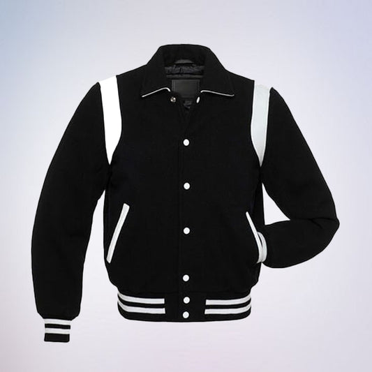 Varsity Jacket for Men, Stylish Retro Wool Letterman Jacket College Wear